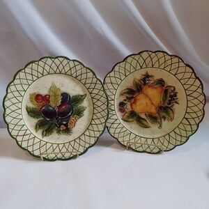 Set of 3 Hand‎ Painted Textured Wall Hanging plates